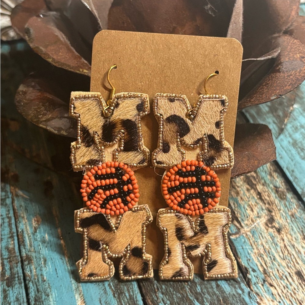 Leopard Print and Beaded Earrings